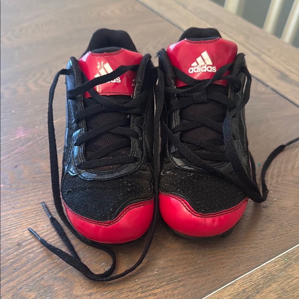 Adidas Kids Black and Red Cleats